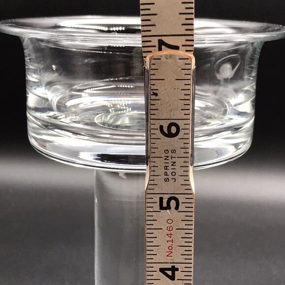 Vintage Crystal Glass Candle Holders - Compotes Set of 2 Maded in Krosno Poland - Picture 6 of 7